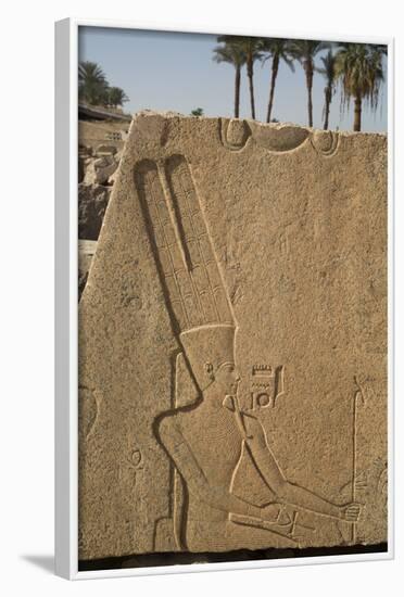 Bas-Relief of the God Amun, Karnak Temple, Luxor, Thebes, Egypt, North Africa, Africa-Richard Maschmeyer-Framed Photographic Print