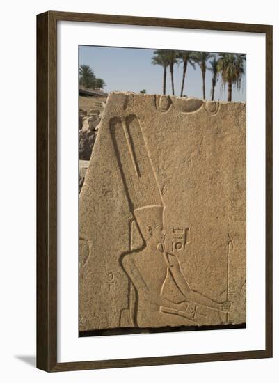 Bas-Relief of the God Amun, Karnak Temple, Luxor, Thebes, Egypt, North Africa, Africa-Richard Maschmeyer-Framed Photographic Print