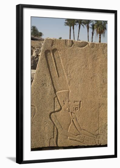 Bas-Relief of the God Amun, Karnak Temple, Luxor, Thebes, Egypt, North Africa, Africa-Richard Maschmeyer-Framed Photographic Print