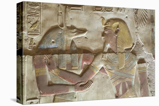 Bas-Relief of the God Anubis on Left-Richard Maschmeyer-Stretched Canvas