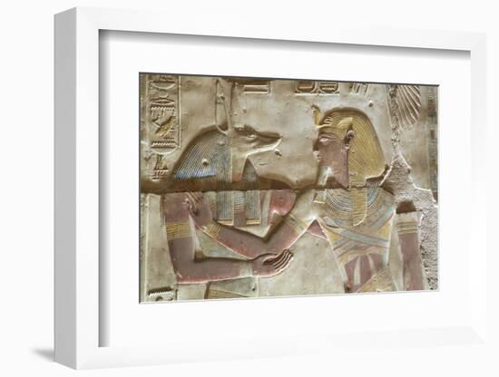 Bas-Relief of the God Anubis on Left-Richard Maschmeyer-Framed Photographic Print