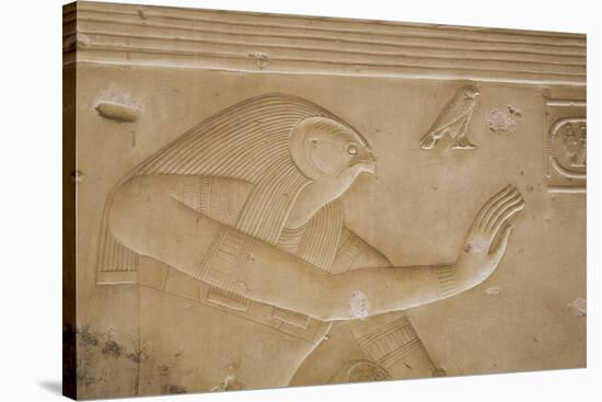 Bas-Relief of the God Horus, Temple of Seti I, Abydos, Egypt, North Africa, Africa-Richard Maschmeyer-Stretched Canvas