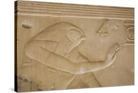 Bas-Relief of the God Horus, Temple of Seti I, Abydos, Egypt, North Africa, Africa-Richard Maschmeyer-Stretched Canvas