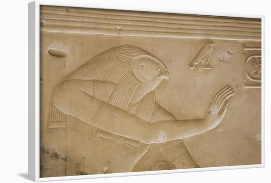 Bas-Relief of the God Horus, Temple of Seti I, Abydos, Egypt, North Africa, Africa-Richard Maschmeyer-Framed Photographic Print