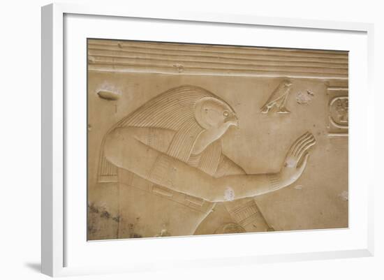 Bas-Relief of the God Horus, Temple of Seti I, Abydos, Egypt, North Africa, Africa-Richard Maschmeyer-Framed Photographic Print