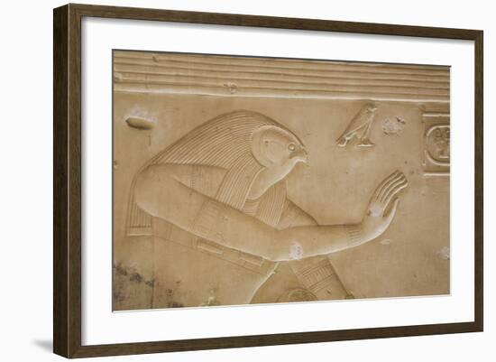 Bas-Relief of the God Horus, Temple of Seti I, Abydos, Egypt, North Africa, Africa-Richard Maschmeyer-Framed Photographic Print