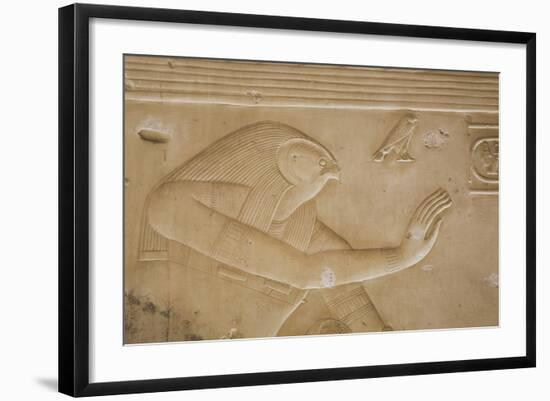 Bas-Relief of the God Horus, Temple of Seti I, Abydos, Egypt, North Africa, Africa-Richard Maschmeyer-Framed Photographic Print