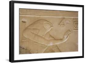 Bas-Relief of the God Horus, Temple of Seti I, Abydos, Egypt, North Africa, Africa-Richard Maschmeyer-Framed Photographic Print