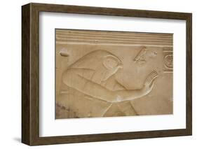 Bas-Relief of the God Horus, Temple of Seti I, Abydos, Egypt, North Africa, Africa-Richard Maschmeyer-Framed Photographic Print