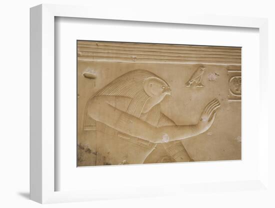 Bas-Relief of the God Horus, Temple of Seti I, Abydos, Egypt, North Africa, Africa-Richard Maschmeyer-Framed Photographic Print