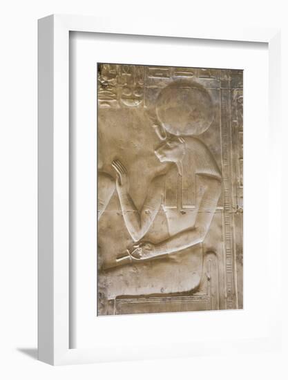 Bas-Relief of the Goddess Sekhmet, Temple of Seti I, Abydos, Egypt, North Africa, Africa-Richard Maschmeyer-Framed Photographic Print