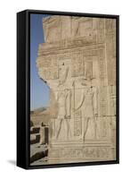 Bas-Relief of the Gods Sobek on Right and Horus on Left-Richard Maschmeyer-Framed Stretched Canvas