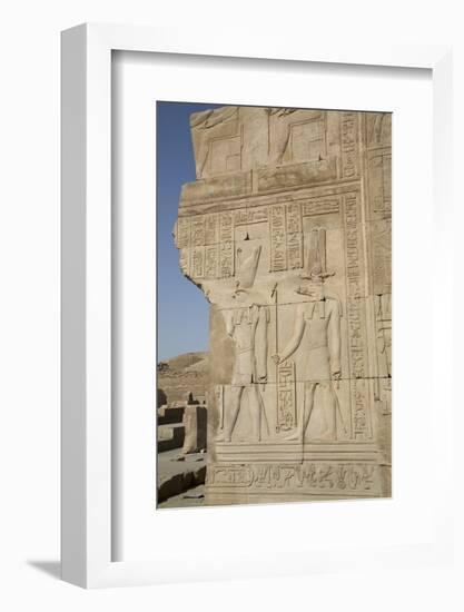 Bas-Relief of the Gods Sobek on Right and Horus on Left-Richard Maschmeyer-Framed Photographic Print