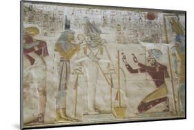 Bas-Relief of the Kneeling Pharaoh Seti I, Temple of Seti I, Abydos, Egypt, North Africa, Africa-Richard Maschmeyer-Mounted Photographic Print