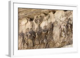 Bas-Relief on Arch of Titus Showing Menorah Taken from the Temple of Jerusalem-Stuart Black-Framed Photographic Print