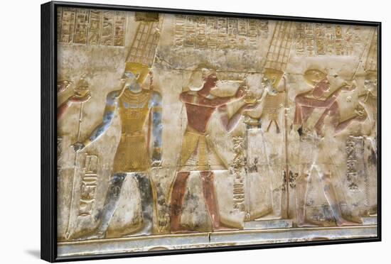 Bas-Relief, Pharaoh Seti I Between Images of God Amun, Temple of Seti I-Richard Maschmeyer-Framed Photographic Print