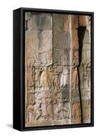 Bas Relief Sculptures at Angkor Wat-Paul Souders-Framed Stretched Canvas