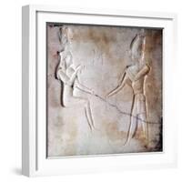 Bas-Relief Showing the Gods Isis and Osiris, Ptolemaic Period, Ancient Egypt, 323-30 BC-null-Framed Photographic Print