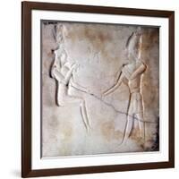 Bas-Relief Showing the Gods Isis and Osiris, Ptolemaic Period, Ancient Egypt, 323-30 BC-null-Framed Photographic Print