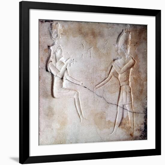 Bas-Relief Showing the Gods Isis and Osiris, Ptolemaic Period, Ancient Egypt, 323-30 BC-null-Framed Photographic Print