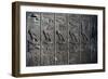 Bas-Relief with Hieroglyphic Reliefs Depicting God Horus in Form of Hawk and Ankh, Symbol of Life-null-Framed Giclee Print