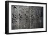 Bas-Relief with Hieroglyphic Reliefs Depicting God Horus in Form of Hawk and Ankh, Symbol of Life-null-Framed Giclee Print