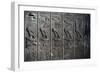 Bas-Relief with Hieroglyphic Reliefs Depicting God Horus in Form of Hawk and Ankh, Symbol of Life-null-Framed Giclee Print