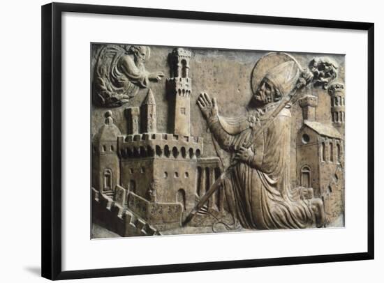 Bas-Relief with St Zenobi, Palazzo Vecchio, Florence, Italy, 13th-16th Century-null-Framed Giclee Print