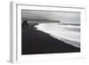 Basalt Column Rises from Black Sand Beach on Rainy Day, Vik, Iceland-Jaynes Gallery-Framed Photographic Print