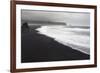 Basalt Column Rises from Black Sand Beach on Rainy Day, Vik, Iceland-Jaynes Gallery-Framed Photographic Print