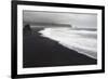 Basalt Column Rises from Black Sand Beach on Rainy Day, Vik, Iceland-Jaynes Gallery-Framed Photographic Print