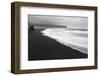 Basalt Column Rises from Black Sand Beach on Rainy Day, Vik, Iceland-Jaynes Gallery-Framed Photographic Print