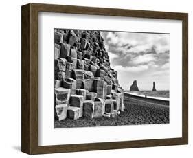 Basalt Columns and Sea Stacks, Reynisfjara, Iceland-Nadia Isakova-Framed Photographic Print