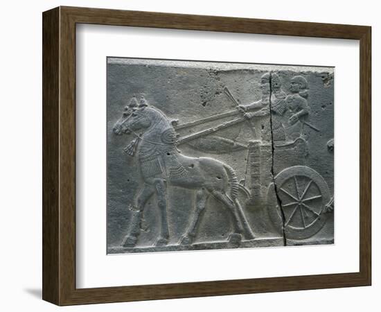 Basalt Relief Depicting the Royal Chariot, Artefact from Tiglatpileser III's Palace-null-Framed Giclee Print