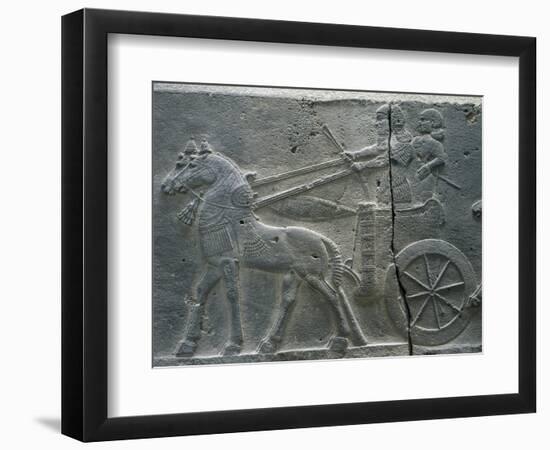 Basalt Relief Depicting the Royal Chariot, Artefact from Tiglatpileser III's Palace-null-Framed Giclee Print