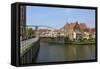 Bascule Bridge (Draw Bridge) and Houses in the Port of Enkhuizen, North Holland, Netherlands-Peter Richardson-Framed Stretched Canvas