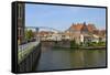 Bascule Bridge (Draw Bridge) and Houses in the Port of Enkhuizen, North Holland, Netherlands-Peter Richardson-Framed Stretched Canvas