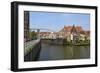 Bascule Bridge (Draw Bridge) and Houses in the Port of Enkhuizen, North Holland, Netherlands-Peter Richardson-Framed Photographic Print