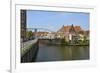 Bascule Bridge (Draw Bridge) and Houses in the Port of Enkhuizen, North Holland, Netherlands-Peter Richardson-Framed Photographic Print