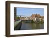 Bascule Bridge (Draw Bridge) and Houses in the Port of Enkhuizen, North Holland, Netherlands-Peter Richardson-Framed Premium Photographic Print