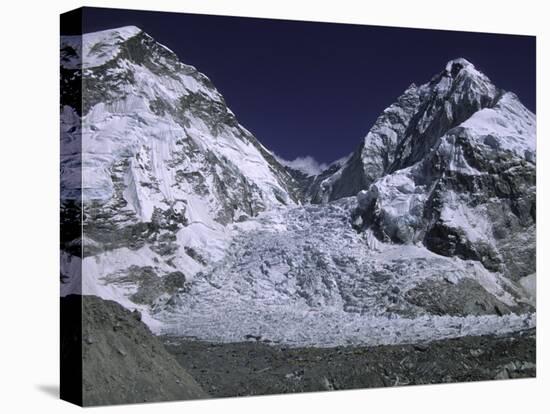 Base Camp and Khumbu Ice Fall-Michael Brown-Stretched Canvas