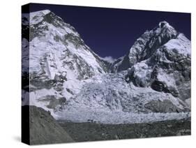 Base Camp and Khumbu Ice Fall-Michael Brown-Stretched Canvas