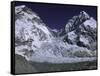 Base Camp and Khumbu Ice Fall-Michael Brown-Framed Stretched Canvas