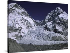 Base Camp and Khumbu Ice Fall-Michael Brown-Stretched Canvas