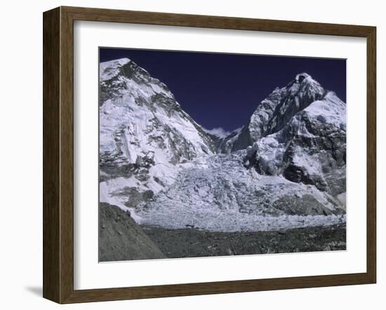 Base Camp and Khumbu Ice Fall-Michael Brown-Framed Premium Photographic Print