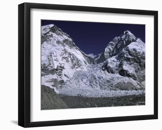 Base Camp and Khumbu Ice Fall-Michael Brown-Framed Premium Photographic Print