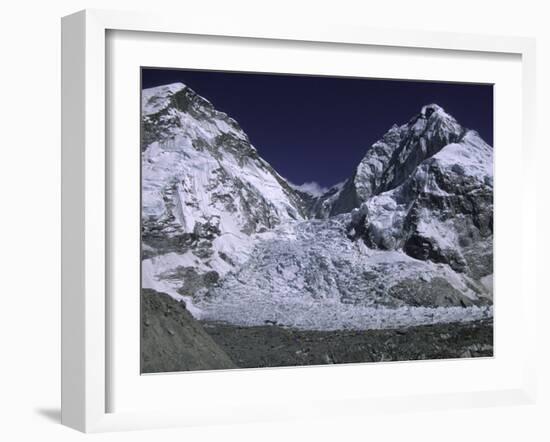 Base Camp and Khumbu Ice Fall-Michael Brown-Framed Premium Photographic Print