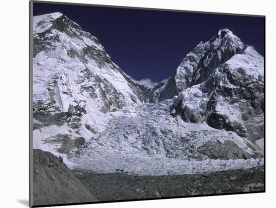 Base Camp and Khumbu Ice Fall-Michael Brown-Mounted Premium Photographic Print