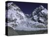 Base Camp and Khumbu Ice Fall-Michael Brown-Stretched Canvas