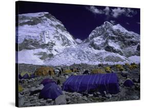 Base Camp at Lhotse, Southside of Everest, Nepal-Michael Brown-Stretched Canvas